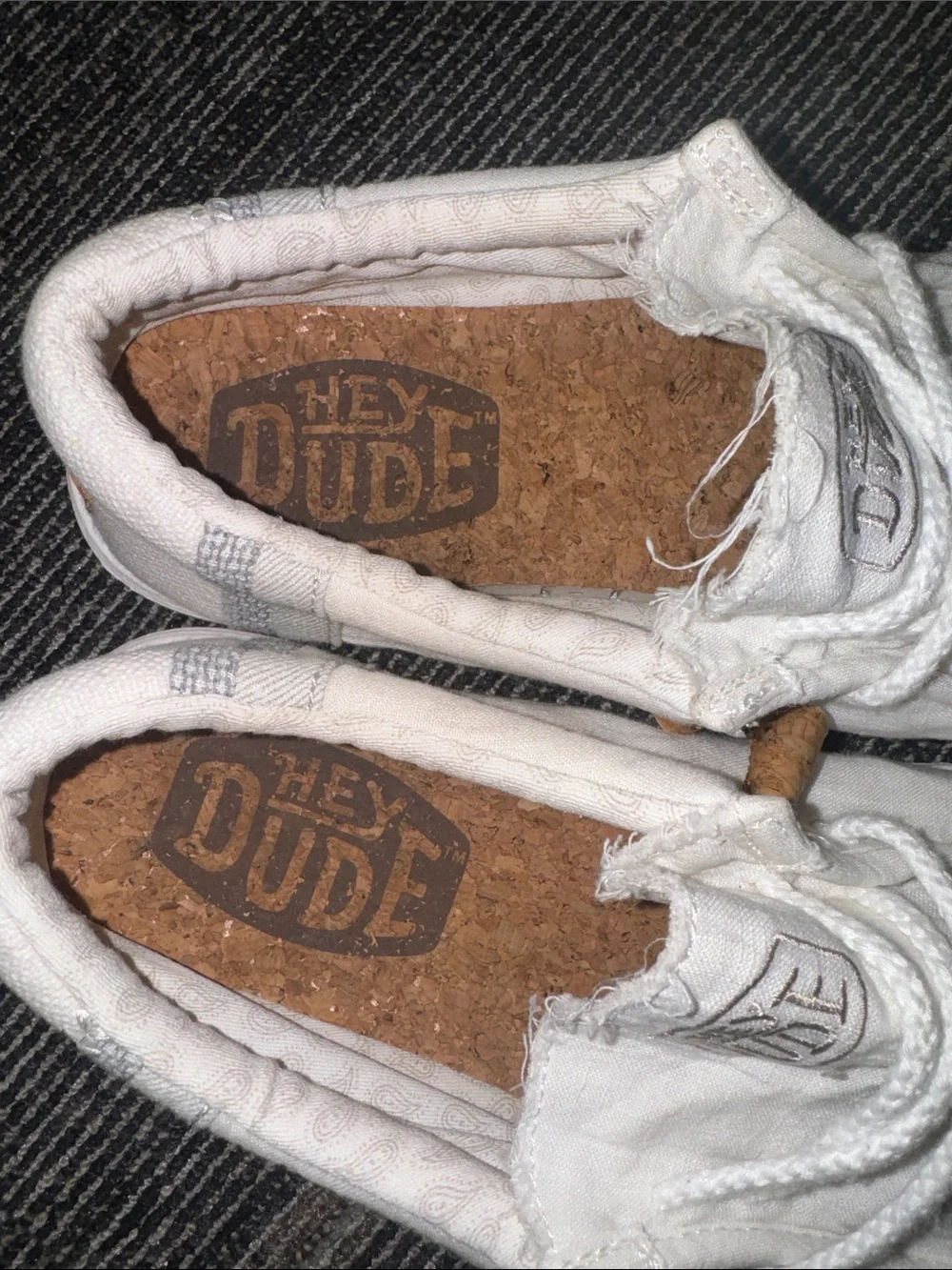 Hey Dude White Canvas Slip-On Loafers